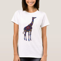 Camiseta colorida de girafa pontilhada