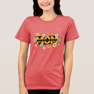 Camiseta Colorida de Mãe Floral Psicodélica