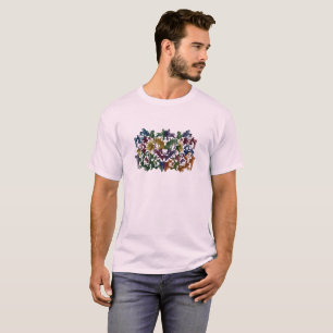 Camiseta Colorida de Padrão Humano Abstrato   Mode