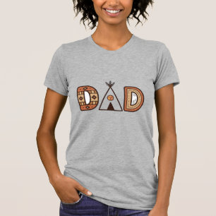 Camiseta Colorida de Pai com Letreiro em Forma de 