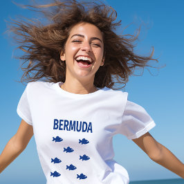 Camiseta Colorida de Peixes das Bermudas - Cor-de-luz