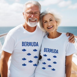 Camiseta Colorida de Peixes das Bermudas - Cor-de-luz