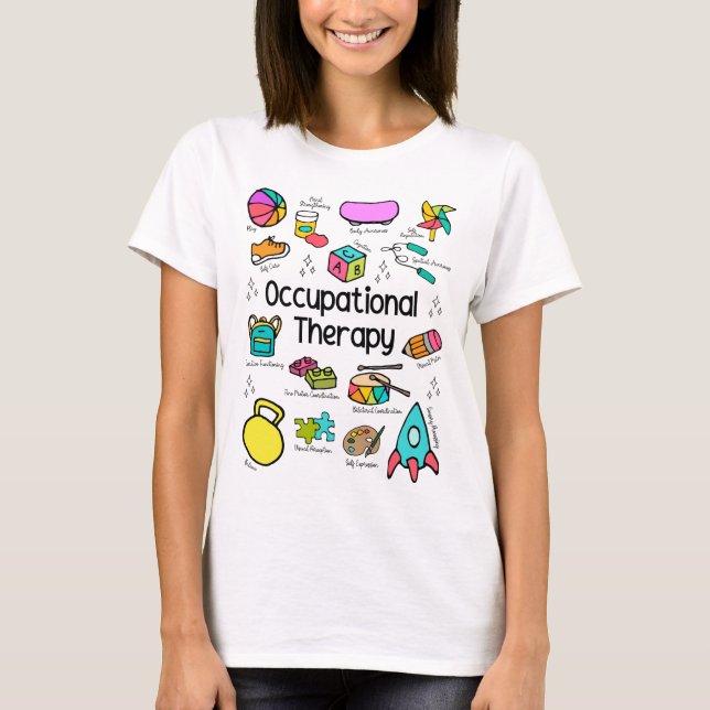 Camiseta Colorida de Terapia Ocupacional Pediátric (Frente)