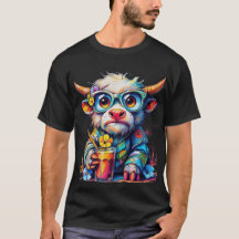 Camiseta Colorida de Vaca com Bebida Gelada