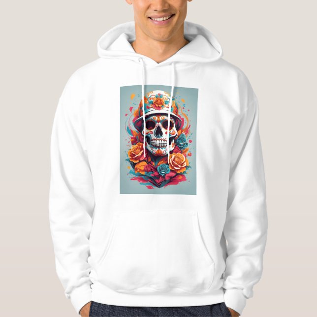 Camiseta Colorida do Caveira Hoodie (Frente)