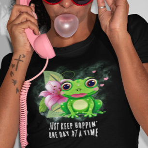 Camiseta Colorida do Sapo Keep Hoppin'