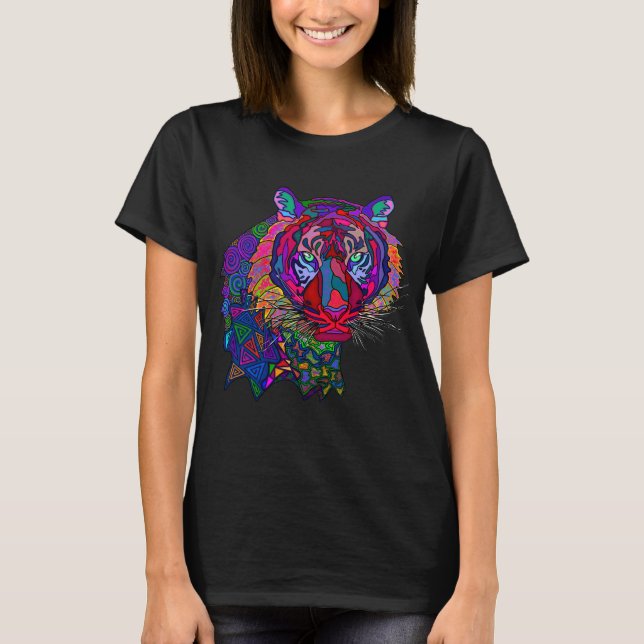 Camiseta Colorida do Tigre (Frente)