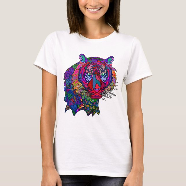 Camiseta Colorida do Tigre (Frente)