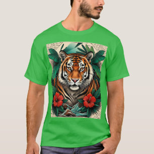Camiseta Colorida do Tigre de Bengala Gráfica