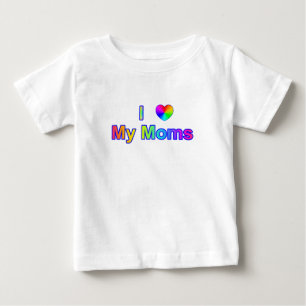 Camiseta Colorida Duas Mães Baby T Shirt