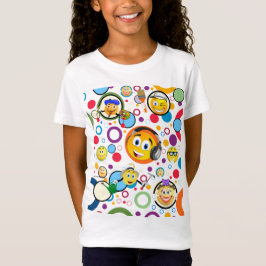 Camiseta Colorida Emoji Faces T-Shirt