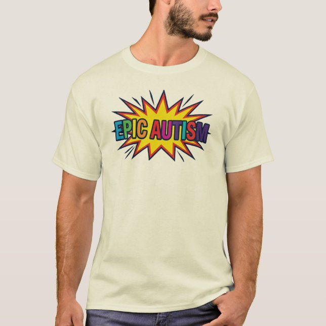 Camiseta Colorida Explosão de Estrelas Autismo Épi (Frente)