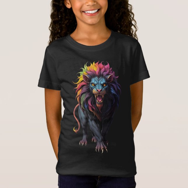 Camiseta Colorida Fantasy Art a Lion (Frente)