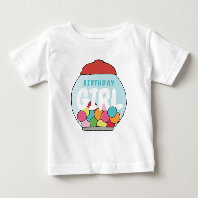 Camiseta Colorida Festa de Tema de Gumball de Aniversário (Frente)