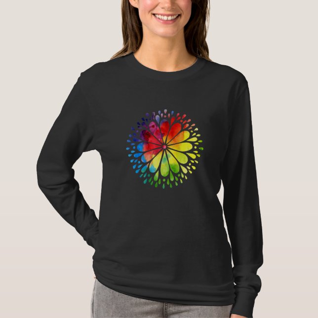 Camiseta Colorida Flor Mandala (Frente)