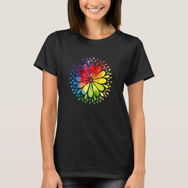 Camiseta Colorida Flor Mandala (Frente)
