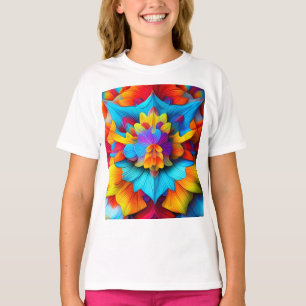 Camiseta Colorida Floral Mandala Design