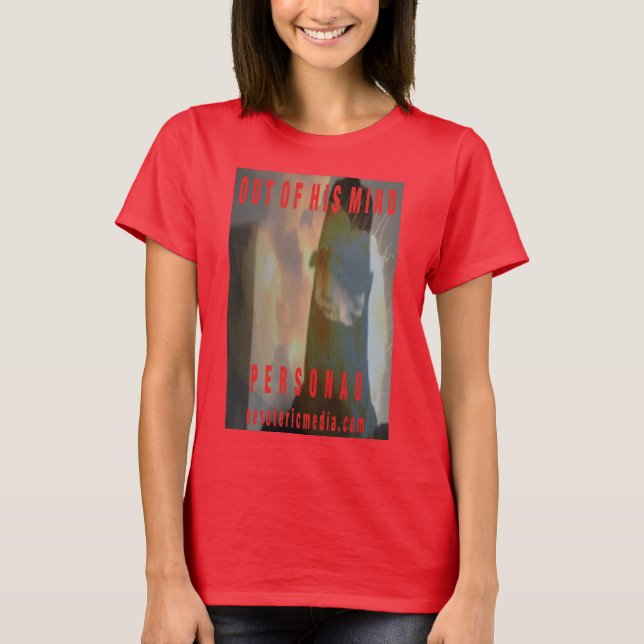 Camiseta colorida "Fora de Sua Mente" feminina (Frente)