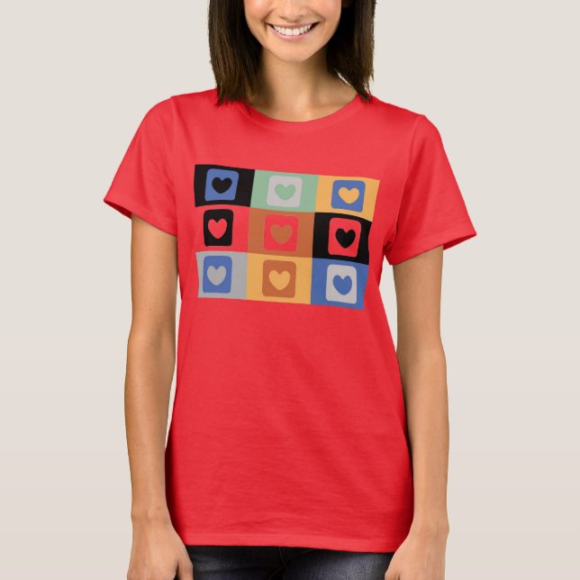 Camiseta Colorida Hearts (Frente)