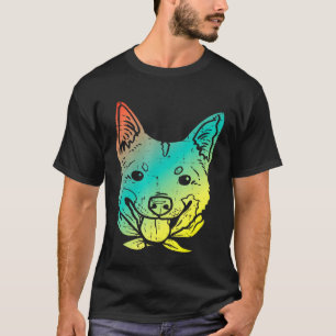 Camiseta Colorida Heeler Legal Vermelha Azul Australiana Bo