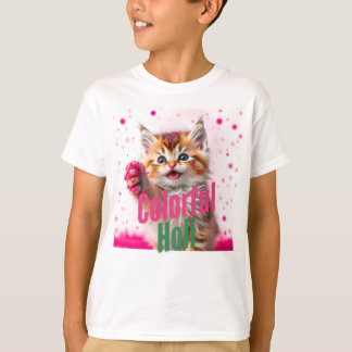 Camiseta Colorida Holi - Gatinho Gelado Edition!