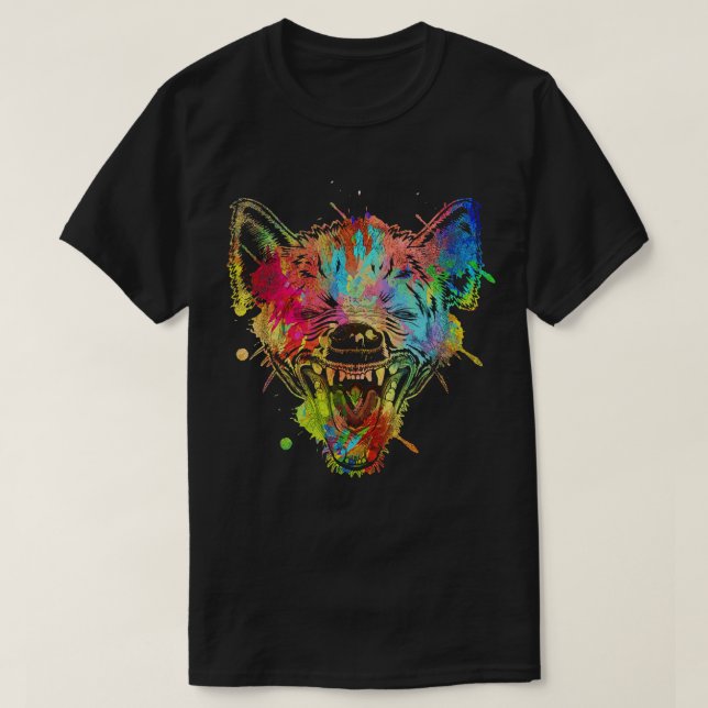 Camiseta Colorida Hyena Rindo (Frente do Design)