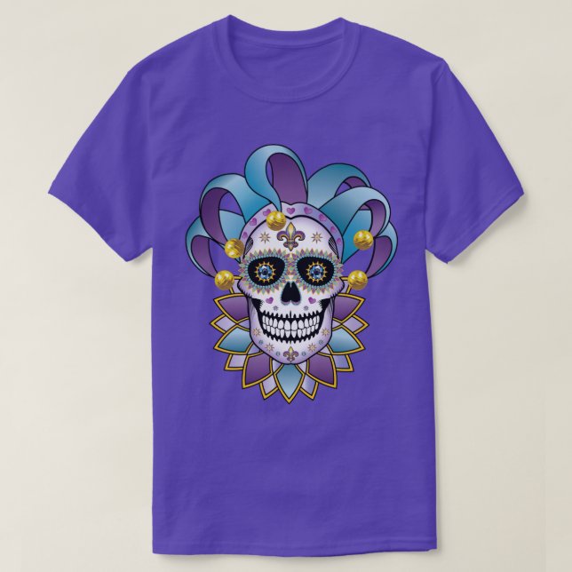 Camiseta Colorida Jester Skull (Frente do Design)