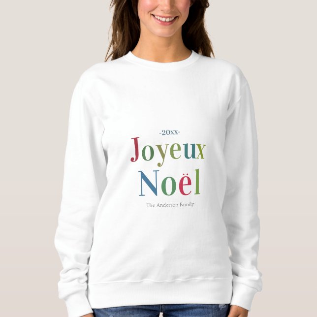 Camiseta Colorida Joyeux Noel Natal Francês (Frente)