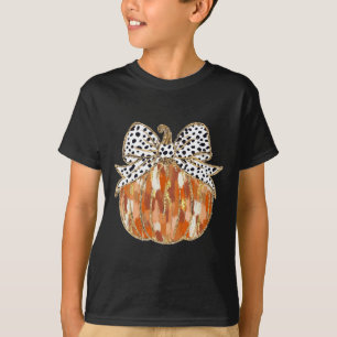 Camiseta Colorida Leopard Pumpkin Ação de Graças Vintage Bo