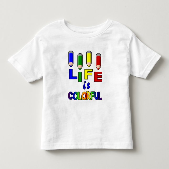 Camiseta Colorida Life para crianças (Frente)