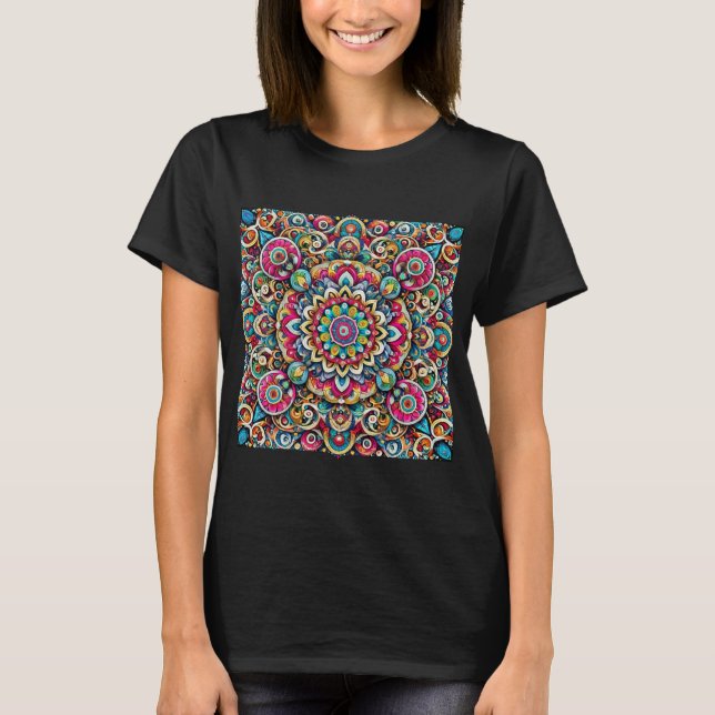 Camiseta Colorida Mandala - Intrate Boho (Frente)