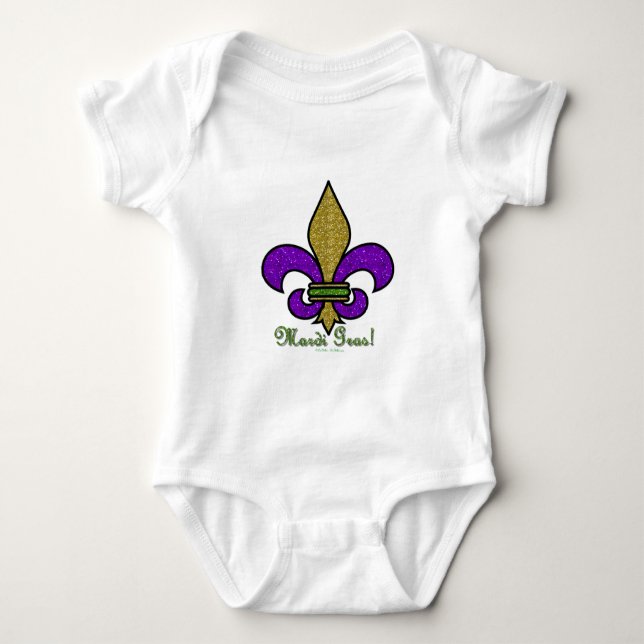 Camiseta Colorida Mardi Gras Fleur De Lis (Frente)