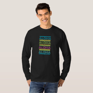 Camiseta Colorida Moderna Havaiana Design ALOHA