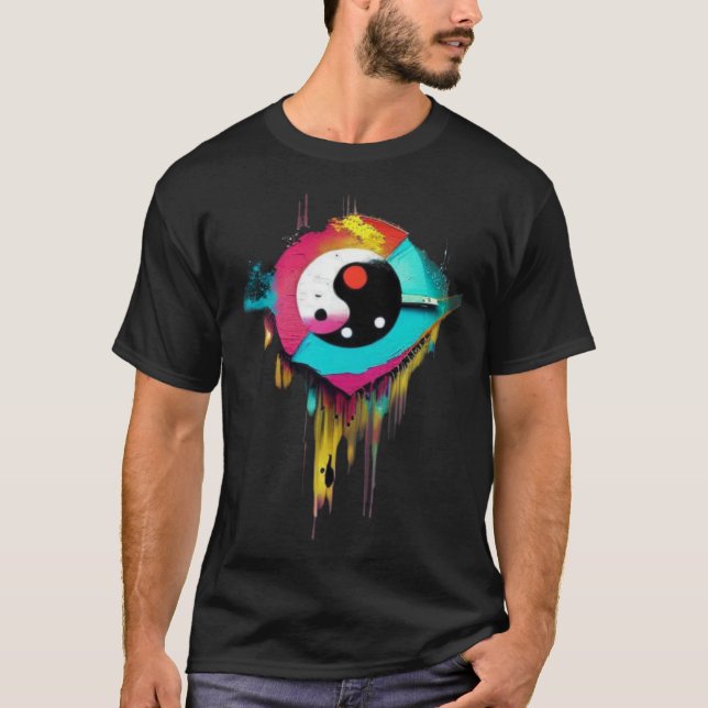 Camiseta Colorida Modificada Yin e Yang (Frente)