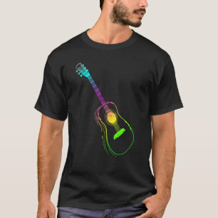 Camiseta Colorida Música Neon Guitarist Bassistt E Bass Gu
