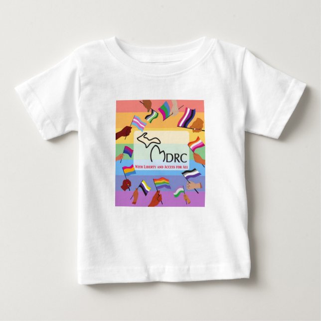 Camiseta colorida para bebês ou bebês (Frente)