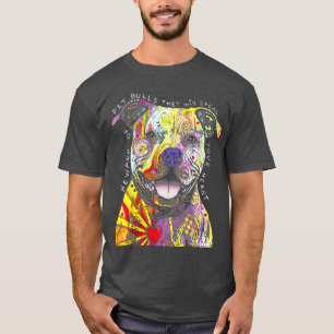 Camiseta Colorida Pitbull Terrier Dog Pai Mãe Garoto