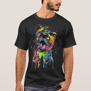 Camiseta Colorida Pitbull Terrier Dog Pai Mãe Garoto