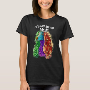 Camiseta Colorida Pop, Retrato Afegão Cachorro Mãe"