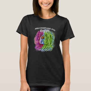 Camiseta Colorida Pop, Retrato da Terra Nova, Pai de Cachor