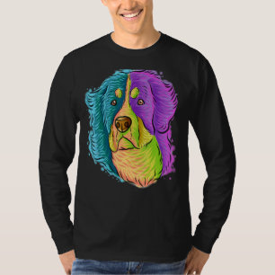 Camiseta Colorida Pop, Retrato de Bernese, Cachorro de Mont