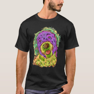 Camiseta Colorida Pop Retrato Portátil Português Cachorro d