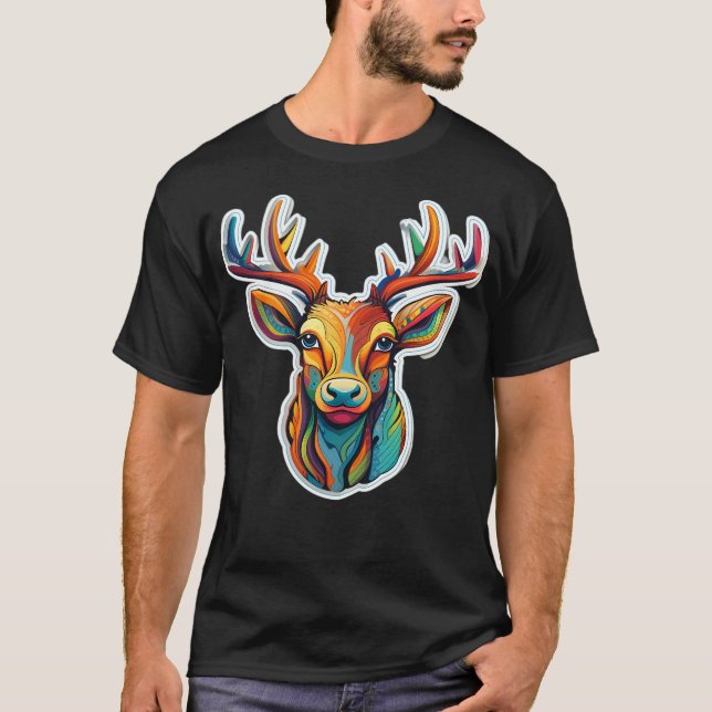 Camiseta Colorida Reindeer (Frente)