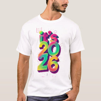 Camiseta Colorida Retro dos Anos 80 "É 2026" Ano N