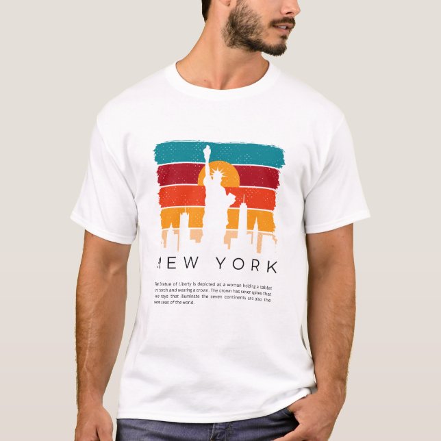 Camiseta Colorida Retro Nova York (Frente)
