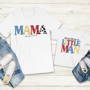 Camiseta Colorida Rodeo Mama Pequeno Homem Mãe Coragem