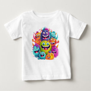 Camiseta "Colorida Rostos Sorridentes, Tee Bebê"