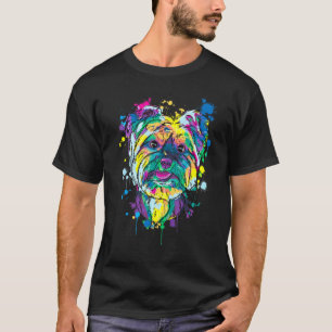 Camiseta Colorida Splash Yorkshire Terrier Portrait Yorkie