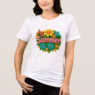 Camiseta Colorida Summer Floral Design