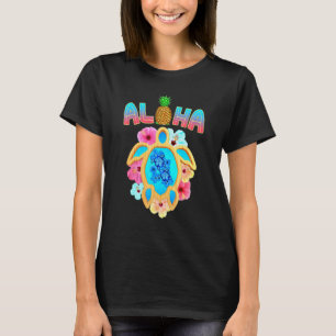 Camiseta Colorida Tartaruga Marinha Tropical Hawaii Aloha